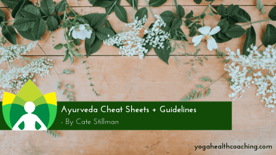 Ayurveda Cheat Sheets + guidelines
